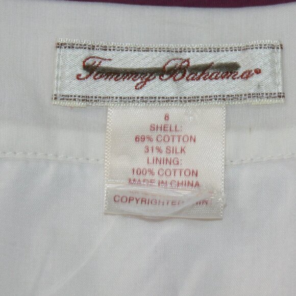 Tommy Bahama Ivory Pleated Wrap Skirt with Magenta Floral Pattern Size Small - Picture 8 of 9